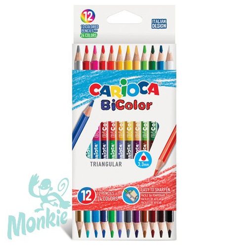 Színes ceruzakészlet kétvégű 12 db-os 24 színnel - Carioca