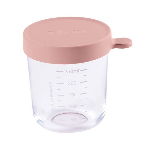 Tároló doboz kiváló minőségű üvegből - 250 ml - Rózsaszín