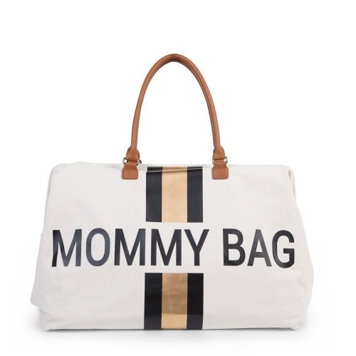 Mommy Bag" Táska - Fehér Csíkos Arany/Fekete