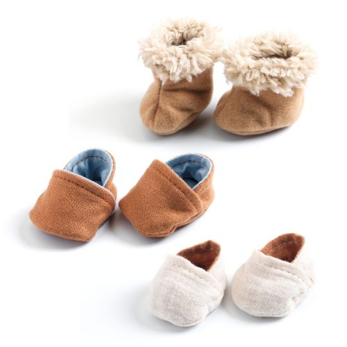 Játékbaba cipő - 3 pár cipőcske - 3 pairs of slippers