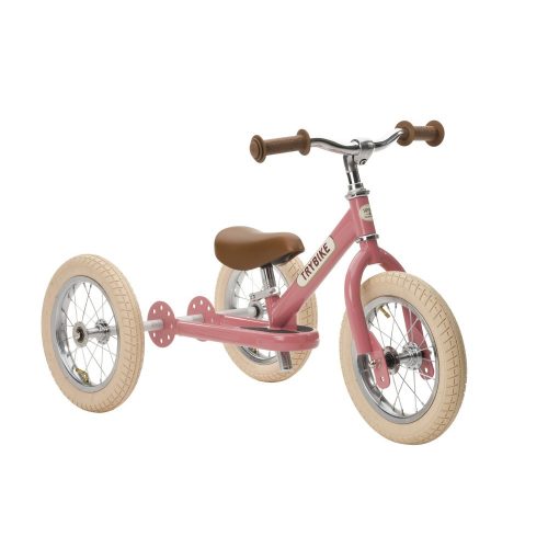 Trybike steel 2-in-1, vintage pink 3 kerekű tricikli futóbicikli, vintage rózsaszín