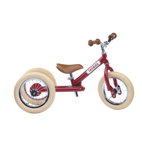 Trybike steel 2-in-1, Vintage red 3 kerekű tricikli, futóbicikli, vintage piros